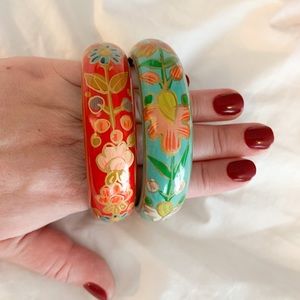 Lucky Brand wooden painted bangle bracelets
